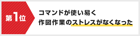 コマンドが使い易く作図作業のストレスがなくなった